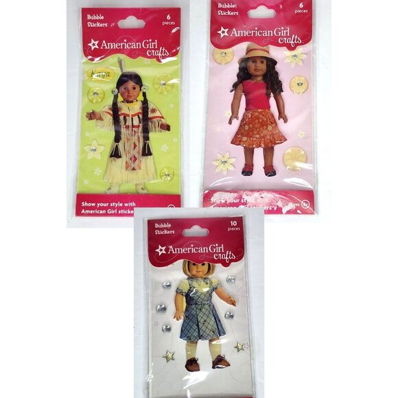 American Girl Crafts Bubble Stickers Kaya Kit JLY Gardening 2010 3 Packs New - Picture 1 of 7